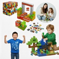 KLOCKI MAGNETYCZNE MINECRAFT MAINCRAFT SZCZESCIANY 184 SZT DUZE BLOKI 3D