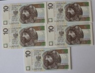 10 złotych 2025 serie CL 8979319-23 stan I 5 sztuk seria przejściowa