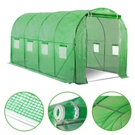 DUŻY Tunel Foliowy Stelaż 4x2,5m Szklarnia Zielona Siatka Wzmacniająca 10m2