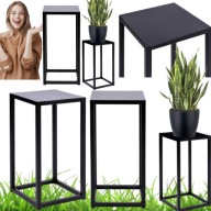 CZARNY KWIETNIK METALOWY LOFT PIATTO 40 CM – STOJAK NA KWIATY LOFTINSPIRED