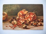 MARTWA NATURA GRANATY KASZTANY przedwojenna POCZTÓWKA