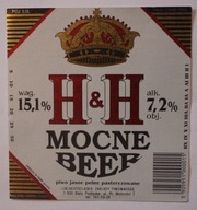 ETYKIETA - BROWAR Biała Podlaska - H & H MOCNE BEER piwo jasne pełne
