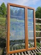 OKNO/DRZWI Balkonowe Dwuskrzydłowe Plastikowe PCV 155x235cm Złoty Dąb