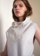 Z A R A kamizelka bezrękawnik srebrna metaliczna oversize półgolf kołnierz