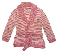 DEBENHAMS_Cudny SWETER KARDIGAN_ciepły paski melanż kolorowy akryl wełna_44