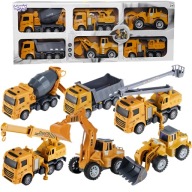 DUŻY ZESTAW SAMOCHODÓW XL 6SZT AUTA BUDOWLANE POJAZDY KOPARKA DŹWIG WOOPIE