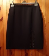 Czarna mini spódniczka z cyrkoniami przy rozporku