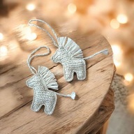 Konik z rafii ręcznie pleciony brelok, doskonały prezent,dekoracja torby