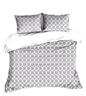 pościel z flaneli 160x220 +2x50x60 +2x40x40 guzik F 58 DUO krata szara/biał