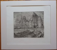 Gdańsk, ŻURAW; AKWAFORTA, ok. 1930, Ludwig Barth-Uchatzy