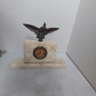 Zegar kominkowy z orłem marmur okres międzywojenny