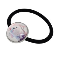 Gumka do włosów - kot i kwiaty wiśni