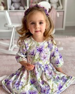 Chrisma – Sukienka dla dziewczynki rozkloszowana w kwiatki – 104 (~4 lata)