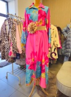 Sukienka różowa M/L/XL kwiaty Italy Cudo !!!