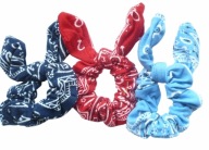 Gumka scrunchie owijka z uszami kokardką 3 szt.