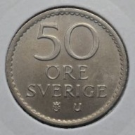 *SZWECJA [0076]*50 ore 1970 (SVERIGE) Król Gustaw VI Adolf Korona Monogram