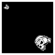 Bandamka czarna CZASZKA w bandamie