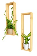 Drewniane półki świerkowe na kwiaty zestaw 2 szt. 80x20x14 cm