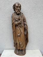 Rzezba drewniana Sw, Piotra wys. 72cm. - figura sakralna ręcznie rzeżbiona.