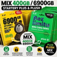 500szt Startery Plus Plush 5 zł Mix Karty SIM Nowe