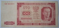 Banknot PRL 100 zł 1948 rok SERIA: GB - BEZ RAMKI