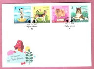 Chorwacja 2022, FDC psy rasowe, dalmatyńczyk, szpic, beagle, collie