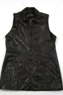 KAMIZELKA Długa Dopasowana Naturalna Skórka M