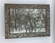 Bardzo stara puszka z metalu 31cm wytłoczenie - Rembrandt Straż nocna