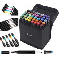 MARKERY DWUSTRONNE PISAKI FLAMASTRY ZESTAW 48 SZTUK TOUCH MEGA+ TORBA