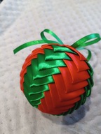 BOMBKA Zieleń zielono czerwona czerwień ZE WSTĄŻKI rękodzieło