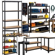 Regał magazynowy metalowy Thomas 180 x 90 x 40 cm max 175 kg na półkę