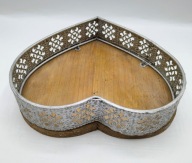 TACA ręcznie wykonana SERCE metal i drewna 20 cm