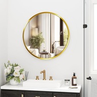 Złote Lustro, Okrągłe 50cm – Rama Aluminium, Design Loft – JAK NOWE