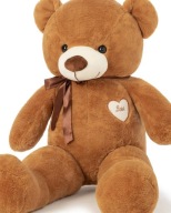 MIS PLUSZOWY GIGANTYCZNY 80 CM MIEKKI PRZYTULAK ZE WSTAZKA BRAZOWY