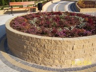 Palisada łupana, cegła, obrzeże 20x11x10 Bia./Żół.