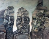 ANNA KOTARSKA-TRZY OBLICZA MILCZENIA-B. DUŻY OBRAZ AKRYLOWY 100X80 CM