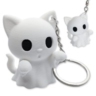 Brelok HALLOWEEN KOT Duszek Uroczy Biały Duch Zawieszka do Plecaka i torby