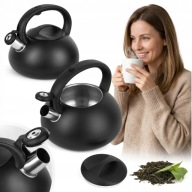 CZAJNIK Z GWIZDKIEM TRADYCYJNY INDUKCJA GAZ STAL NIERDZEWNA DUŻY 2,5L