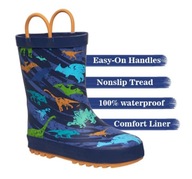 LILY&DAN KALOSZE GUMOWCE Z USZAMI UCHWYTAMI DINOZAURY 32 33 WKŁADKA 21,5cm