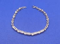 SREBRNA BRANSOLETKA DAMSKA Z RÓŻOWYM OPALEM PRÓBA 925