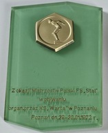 PLAKIETA MISTRZOSTWA POLSKI FS "STAL" W PŁYWANIU ORG. PRZEZ KS WARTA 1972