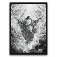 PLAKAT RELIGIJNY W RAMCE – BOSKIE ŚWIATŁO 30x40cm