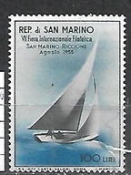 SAN MARINO - jacht - Międzynarodowa Wystawa znaczków 1955 ** Mi 529 (3109)