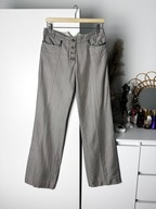 Spodnie Karen Millen S vintage niskie szeroka nogawka jasnobrązowe klasyk