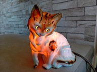 STARA ŁADNA FIGURKA KOT LAMPKA NOCNA SPRAWNA - SYGNATURA GRAFENTHAL