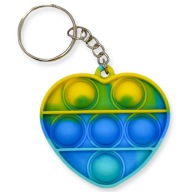 Brelok Antystresowy POP IT Zawieszka SERCE DO KLUCZY Kolorowy Niebieski