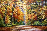 JESIENNA ALEJA - 90x60 - OBRAZ OLEJNY - T.KACHELSKI
