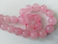 H6- KWARC RÓŻOWY - kula - 10mm - sznur - 16 szt