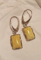 kolczyki srebro 925 z bursztynem mlecznym