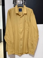 U Koszula Cool Colors stonowany żółty dyskretne pasy bawełna rozmiar L